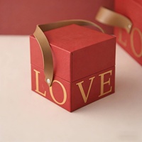 Boîtes cadeaux de luxe carrées de petite taille avec poignée en carton écologique pour les faveurs de mariage, les aliments et les bonbons, pour les fiançailles et les cérémonies de mariage
