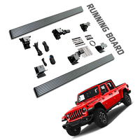 Marchepieds latéraux électriques rétractables automatiques en alliage d'aluminium de luxe pour Jeep Gladiator, marchepieds électriques à double moteur avec LED pour pick-up