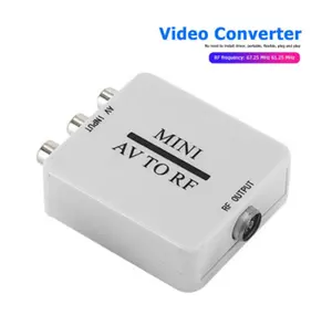 Mini RCA AV CVSB To RF Video Adapter Converter HD Video Converter Box 67.25/61.25MHz AV To RF Scaler TV Switcher