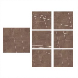 800x800mm High Gloss Pulpi Brown Design Porcelain Floor Tiles Glossy Glazed Ceramic for Interior Family Use - Product Image 1
