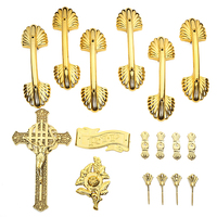 Juego de Decoración de Esquinas para Ataúdes de Plástico Dorado para Funerales de Mascotas y Bebés - Kit de Accesorios Funerarios con Acabado y Diseño Personalizados