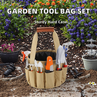 Sac de rangement en toile à assemblage manuel avec étui rigide pour ensemble d'outils de jardinage, garantie de 3 ans, outils combinés inclus