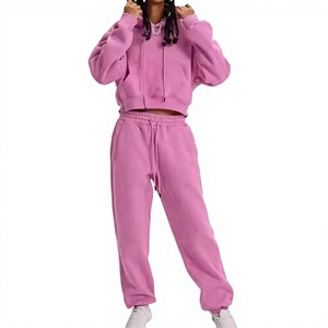 Survêtement en molleton personnalisé pour femmes, survêtement en molleton de coton pour femmes pour les marques de boutiques américaines, survêtement pour femmes à faible MOQ - Product Image 1