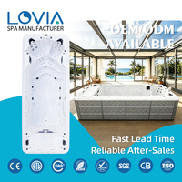 LOVIA Umweltfreundlicher Outdoor-Swim-Spa-Whirlpool mit Hydrotherapie-Funktion, riesige Badewanne, energieeffizientes Pool-Spa für den Garten
