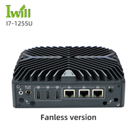 Ordinateur sans ventilateur pas cher J1900 J6412 N100 Mini PC de bureau 12v 10w I3 I5 I7 Mini PC avec emplacement pour carte SIM Dual LAN 4 LAN RS232
