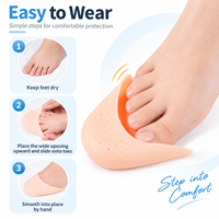 Protections d'orteils en silicone réutilisables, coussinets souples en gel pour l'avant-pied, pour danseurs, pointes et talons hauts