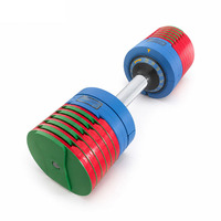 Ensemble d'haltères unisexe réglables de haute qualité avec revêtement plastique coloré, anti-chute, à ajustement rapide, par incréments de 1 kg