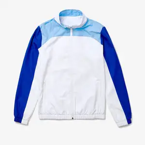 Logo personalizzato uomo allenamento tuta manica lunga collo alto giacca con Zip sport Jogging giacca a vento 2 pezzi tute