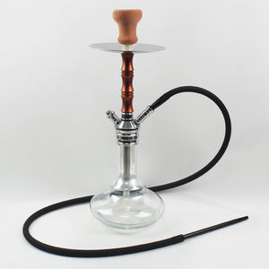 中東シングルチューブ<span class=keywords><strong>Hookah</strong></span>透明ガラスベースシルバーメタルボディとマルチカラーパイプ<span class=keywords><strong>Shisha</strong></span> Lonunge/ HookahBar - Product Image 4