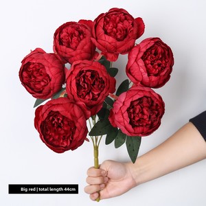 Peonías Artificiales de Estilo Europeo de 7 Cabezas, Artículos de Decoración para el Hogar, Peonías de Seda para Centros de Mesa de Boda, Flores Artificiales - Product Image 6