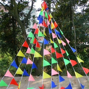 500/300/100 pièces drapeaux de bannière de <span class=keywords><strong>fanion</strong></span> colorés drapeaux de triangle, <span class=keywords><strong>guirlande</strong></span> pour la fête d'anniversaire à thème, anniversaires d'événement extérieur - Product Image 2