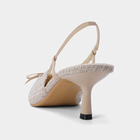 Chaussures à talon aiguille pour femme, nouvelle collection automne 2025, style nœud papillon, bout pointu, talon fin, mules basses à enfiler