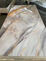 Panel de Mármol Gold Stream con Patrón de Vetas Doradas Líquidas para Vestíbulos de Hoteles de Lujo e Instalación en Paredes Decorativas