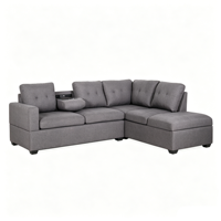 Hochwertiges L-förmiges Sofa für das Wohnzimmer mit modularem Design und Stauraum, Sektional-Sofa-Set für Komfort.