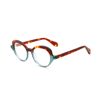 Montures optiques transparentes colorées en acétate, lunettes rondes vintage, montures de lunettes pour femmes, lunettes de prescription en gros