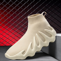 Chaussures pour hommes et femmes, style international, grande taille, tricotées, respirantes, mocassins, chaussures chaussettes tendance style pieuvre, couleur unie