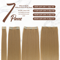 Extensioni per capelli sintetiche Julianna all'ingrosso, con clip, 7 pezzi, corte, 18 pollici, in fibra Kanekalon Futura, effetto Yaki liscio