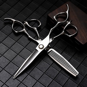 Professional Hairdressing Scissors 6-Inch Thinning Shears Stainless Steel Long Handle Salon Grade Haircutting Tools - Product Image 1