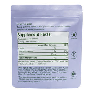 Gomitas de Creatina Veganas, 3g de Monohidrato por Gomita, a Base de Pectina, Sin Azúcar, Aptas para Keto, para Aumentar la Fuerza - Product Image 3