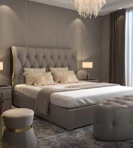 Meubles <span class=keywords><strong>de</strong></span> chambre à coucher modernes lits <span class=keywords><strong>de</strong></span> fantaisie queen <span class=keywords><strong>size</strong></span> en cuir microfibre <span class=keywords><strong>lit</strong></span> <span class=keywords><strong>king</strong></span> <span class=keywords><strong>size</strong></span> en cuir tufté avec boutons - Product Image 2
