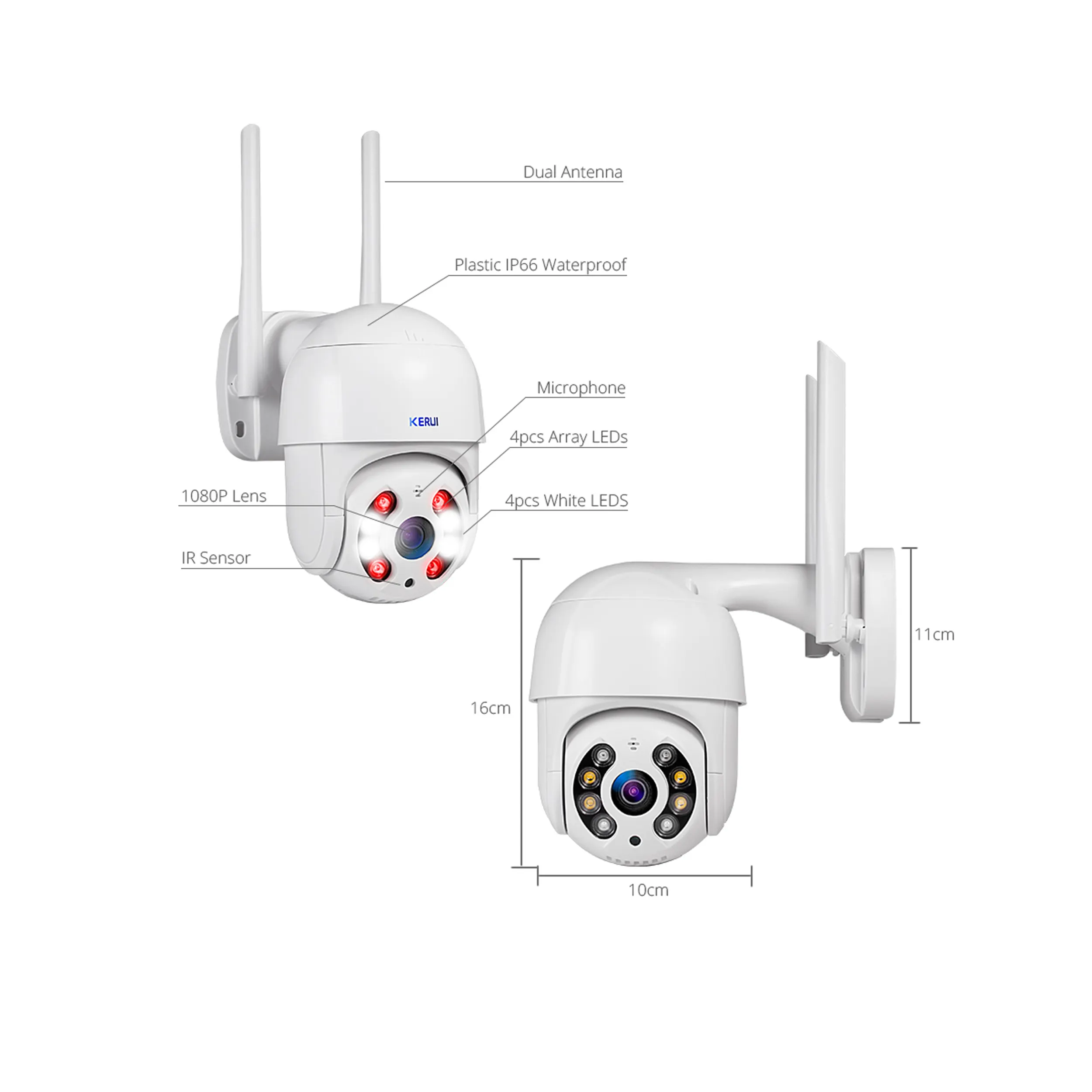 KERUI Gute Qualität Smart outdoor PTZ IP 1080P 2MP Wireless Wifi Startseite CCTV Überwachung Kamera Mit Nachtsicht