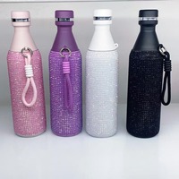 Nouvel Arrivage Transfrontalier – Bouteille Thermos Portable en Acier Inoxydable 304 à Petite Ouverture, Ornée de Diamants, Anti-chute