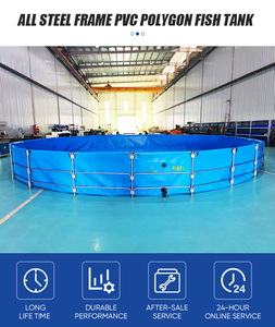 मोबाइल मछली पालन टैंक pvc सभी स्टील फ्रेम जलीय कृषि कृषि तालाब - Product Image 2