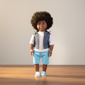 ตุ๊กตาเด็กผู้ชายผมแอฟโฟรสีดำ ขนาด 18 นิ้ว บรรจุใยฝ้าย - Product Image 3