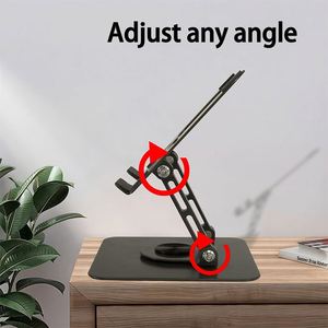 Nouvelle Arrivée 2025 – Supports de tablette noirs réglables et ergonomiques, support de bureau portable rotatif à 360 degrés en acier carbone pour tablettes de 5 à 13 pouces - Product Image 4