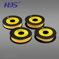 HDS échantillon gratuit marque de prix d'usine tube jaune couleur EC Type câble marqueur EC-J 500 pièces/rouleau
