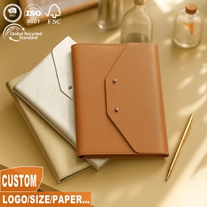 Libreta de anillas de piel sintética A5 de tapa blanda con bajo MOQ, bolso de mano plegable para <span class=keywords><strong>mujer</strong></span>, venta al por mayor, logotipo personalizado, para reuniones de negocios - Product Image 1