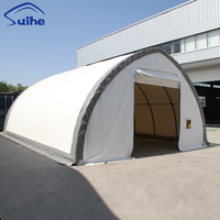 Abri de rangement extérieur robuste 20-30 m² avec structure en acier et bâche en PVC imperméable