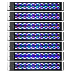 Iluminación rgb de espectro completo para tanque de peces, soporte para plantas de agua dulce, controlador de luces led para acuario