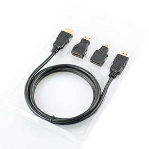 Câble HDMI haute vitesse 1,5 m avec adaptateur mini et micro HDMI pour ordinateur portable - Product Image 1