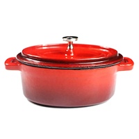 Casserole moderne en fonte émaillée rouge avec double poignée, 12 cm, pour lait, soupe et ragoûts