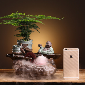 Nouveau <span class=keywords><strong>Bouddha</strong></span> Guanyin en Céramique 2025 avec Lampe de Table, Lumière LED USB et Brûleur d'<span class=keywords><strong>Encens</strong></span> <span class=keywords><strong>Cascade</strong></span> à Reflux - Product Image 2
