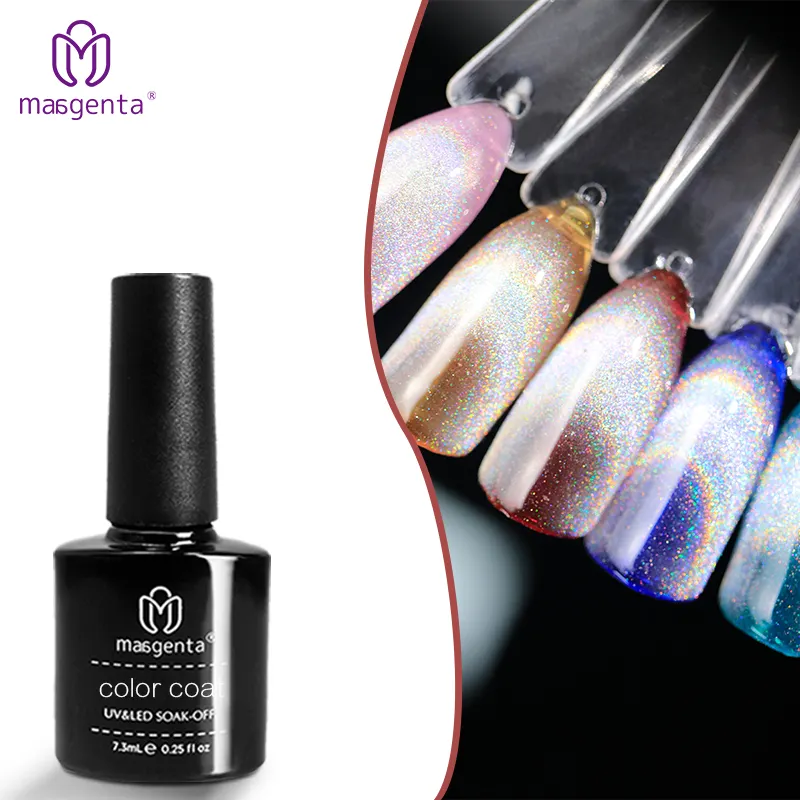 Magical Laser Cat Eye Gel Polish Auf Lager UV Gel Holo graphic Glitter Rainbow Cat Eye Gel