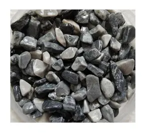 Yol kaldırım süslemeleri ucuz fiyat doğal taş gri granit yuvarlak taş çakıl ve bezelye
