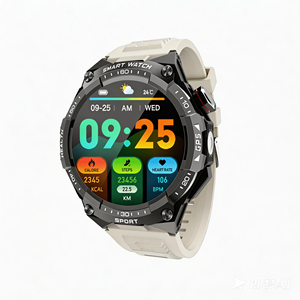 Montre connectée avec moniteur de fréquence cardiaque, écran AMOLED, suivi du sommeil nocturne, écran tactile, étanche IP68 (<span class=keywords><strong>profondeur</strong></span> 3 <span class=keywords><strong>ATM</strong></span>), bracelet en gel de silice magnétique, compatible Android - Product Image 2