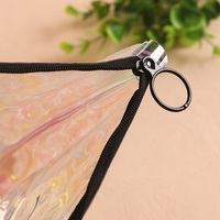 Sac en PVC coloré holographique transparent effet arc-en-ciel, petit sac de maquillage refermable en PVC avec fermeture éclair blanche – Vente chaude