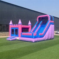 Château Gonflable PVC avec Toboggan, Aire de Jeux Combinée pour Enfants