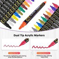 Lot de 60 stylos de peinture acrylique de qualité supérieure pour ongles marqueurs de peinture acrylique à double pointe pour la peinture