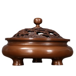 Brûleur d'encens en cuivre violet à motif nuageux, fait main, pour aromathérapie religieuse et décoration de cérémonies à domicile, design à 11 couches - Product Image 4
