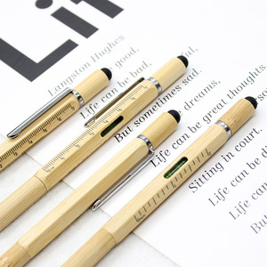 다기능 대나무 스포츠 펜 6-in-1 도구 (스크루드라이버, 수평계, 정전식 펜, 1.0mm 육각 볼펜) - Product Image 6