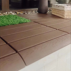 Waterproof <b>Plastic</b> Wood Deck Tiles for Outdoor Garden Courtyard Balcony Interlocking Easy DIY Installation - Product Image 1
