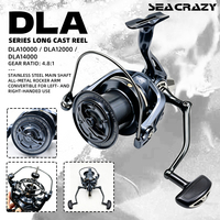 Moulinet de surfcasting DLA10000-14000, rapport de transmission 4.8:1, 5+1 roulements à billes, longue portée, corps en ABS haute résistance pour la pêche en mer et en lac