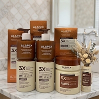 Ensemble de soins capillaires Alapex 3X Keratin Collagen Clarify Scalp Repair Strengthen Protect pour cheveux secs, abîmés et crépus, étiquette privée OEM ODM