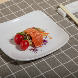 จานเมลามีนสำหรับร้านอาหารทรงสี่เหลี่ยมสีสันสดใส6.5/7.5/<span class=keywords><strong>8.5</strong></span>/9.5นิ้วทนทานไม่แตกหักเป็นมิตรกับสิ่งแวดล้อม - Product Image 1