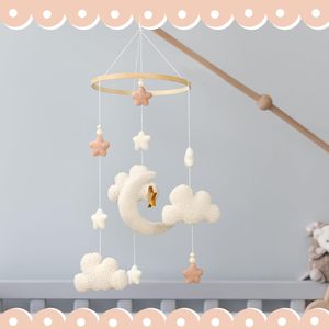 Mobile bébé en feutre non tissé doux 50x20cm certifié CE 0-24 <span class=keywords><strong>mois</strong></span>, design bohème classique, accessoires de chambre bébé, jouets en gros - Product Image 4