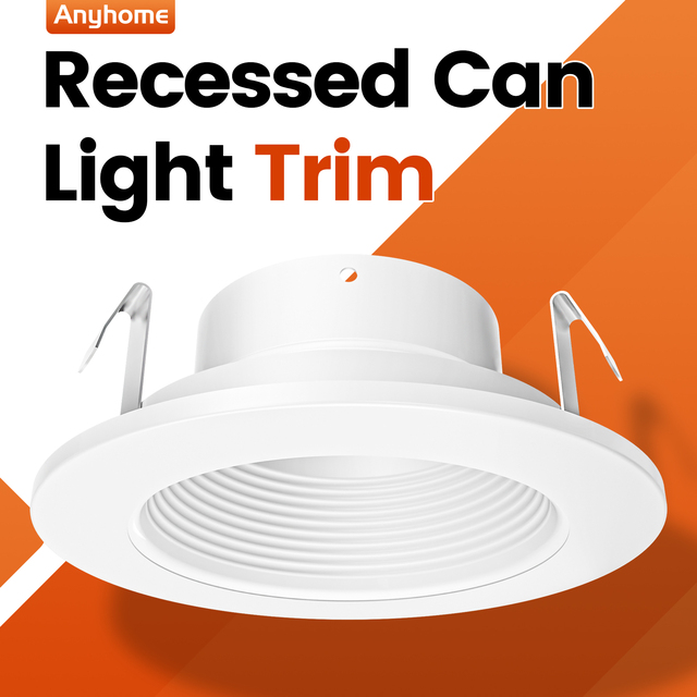 OEM 4 Inch White Iron Recessed Lighting Trim Modern Metal Can Light Trim Cover for Indoor Ceiling Lights
